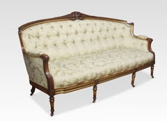 19th Century Carved Walnut and Parcel Gilt Sofa