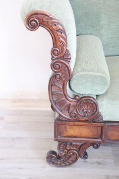 19th Century Carved Walnut Charles X Antique Settee