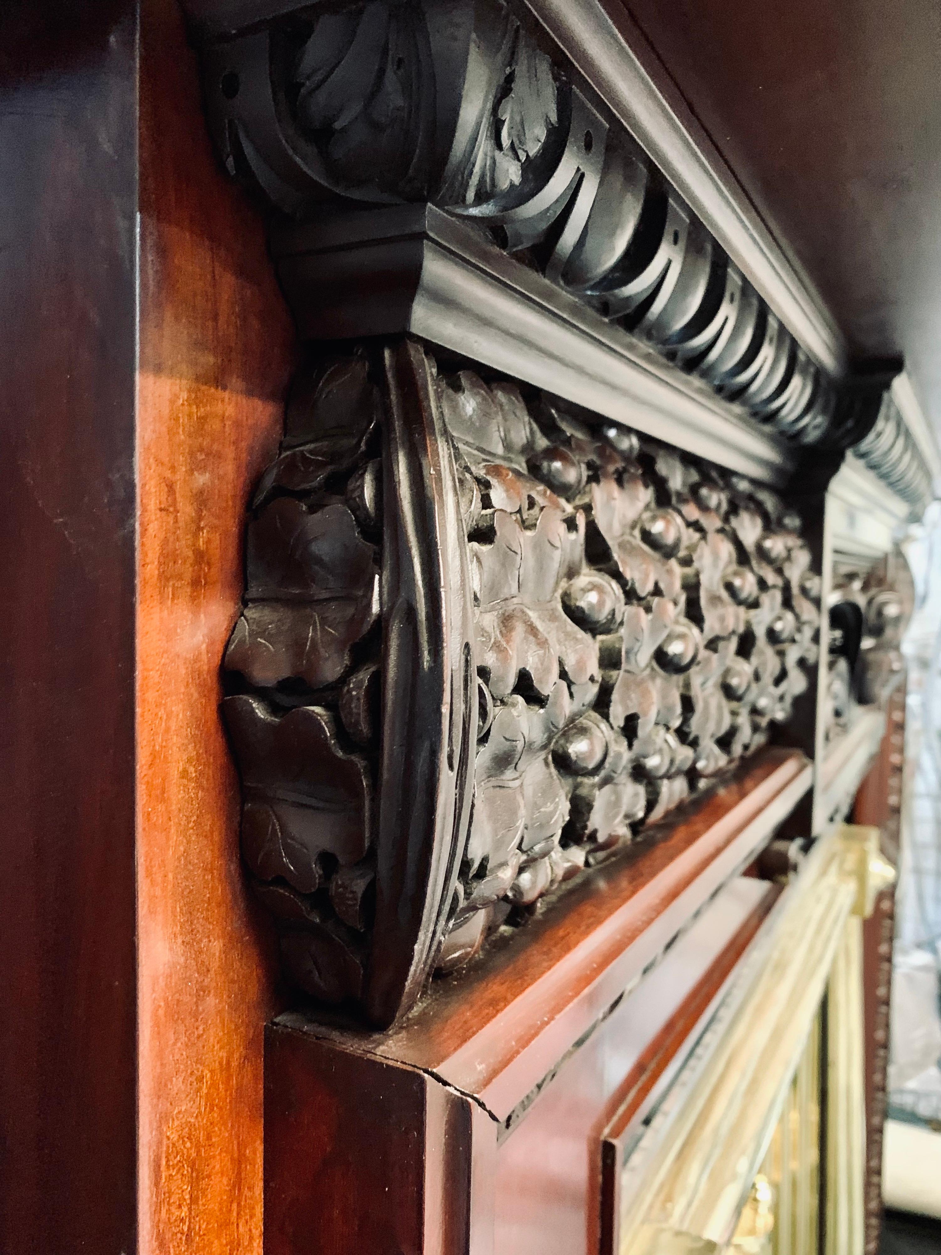 19th Century Carved Walnut Fireplace Surround For Sale 9
