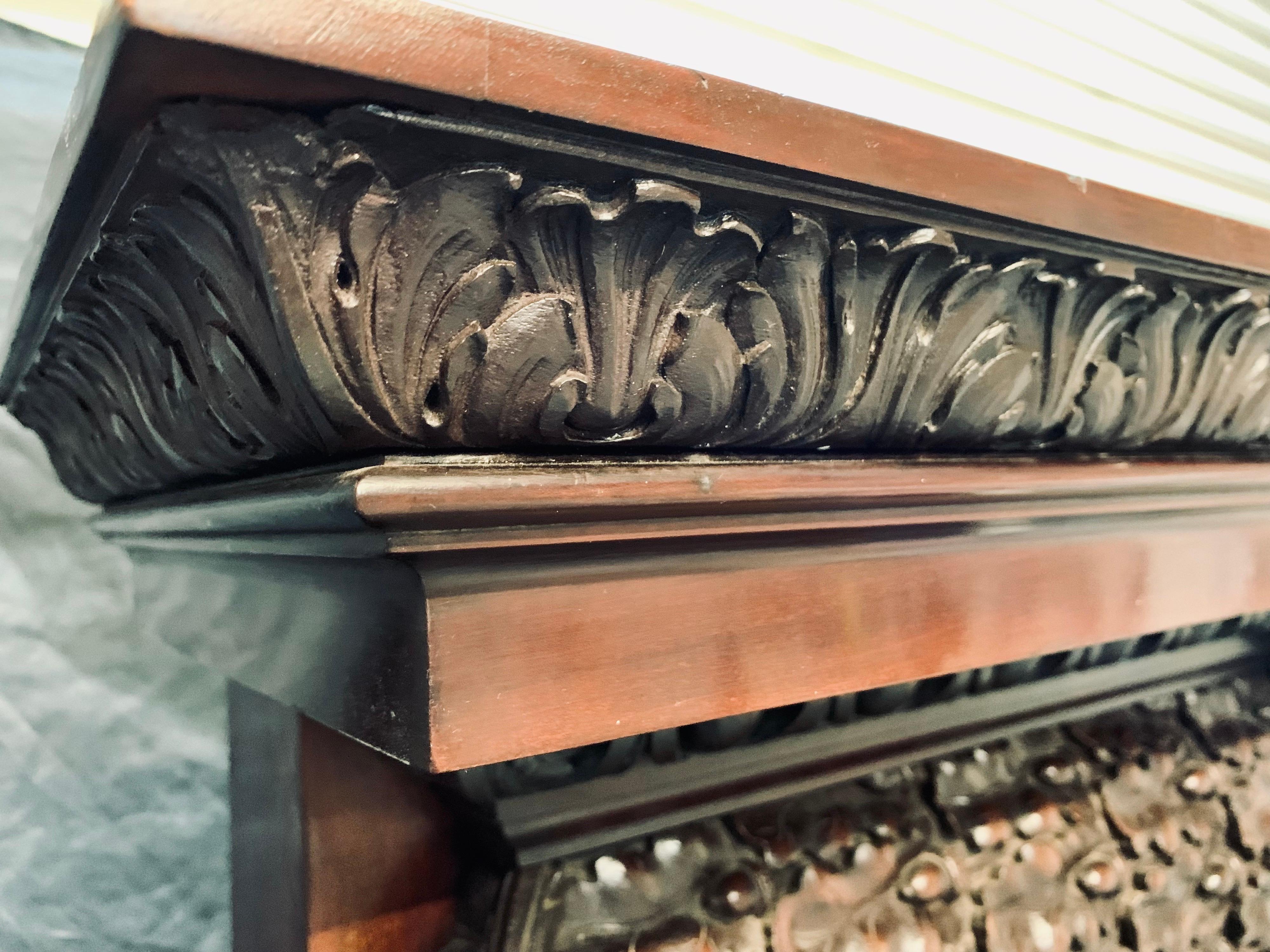 19th Century Carved Walnut Fireplace Surround For Sale 11