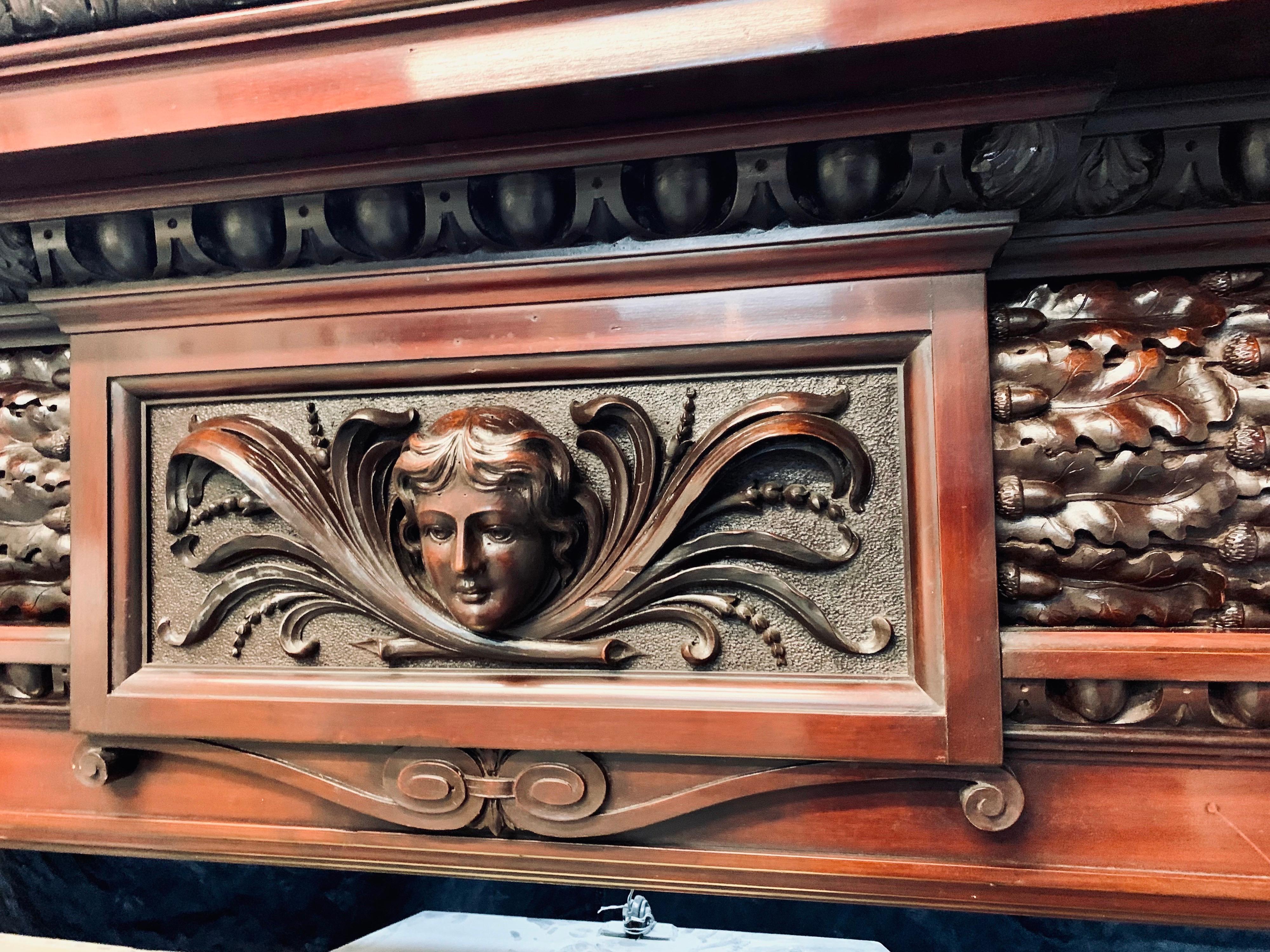 Georgian 19th Century Carved Walnut Fireplace Surround For Sale