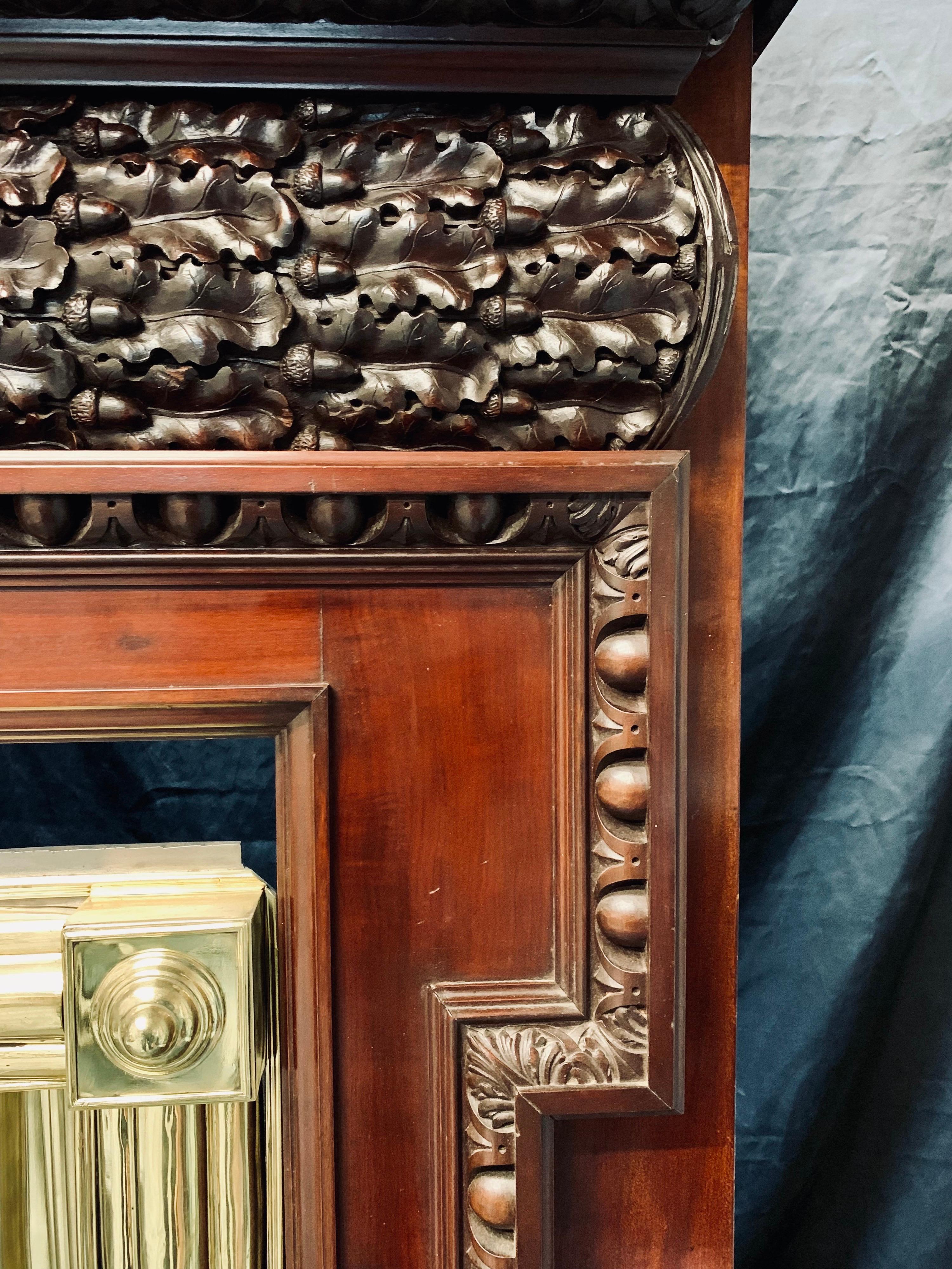19th Century Carved Walnut Fireplace Surround For Sale 2