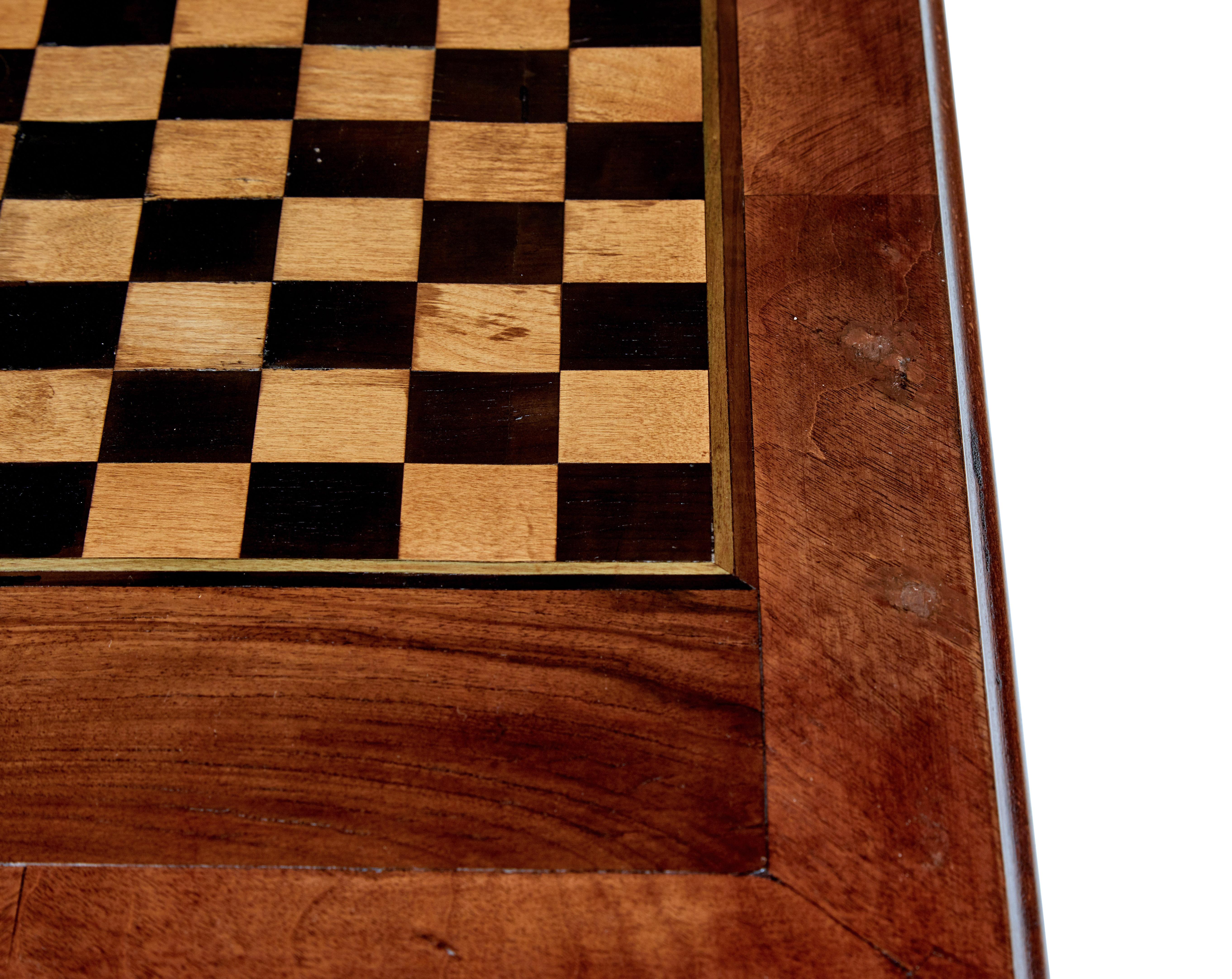 19th Century Carved Walnut Games Table In Good Condition In Debenham, Suffolk