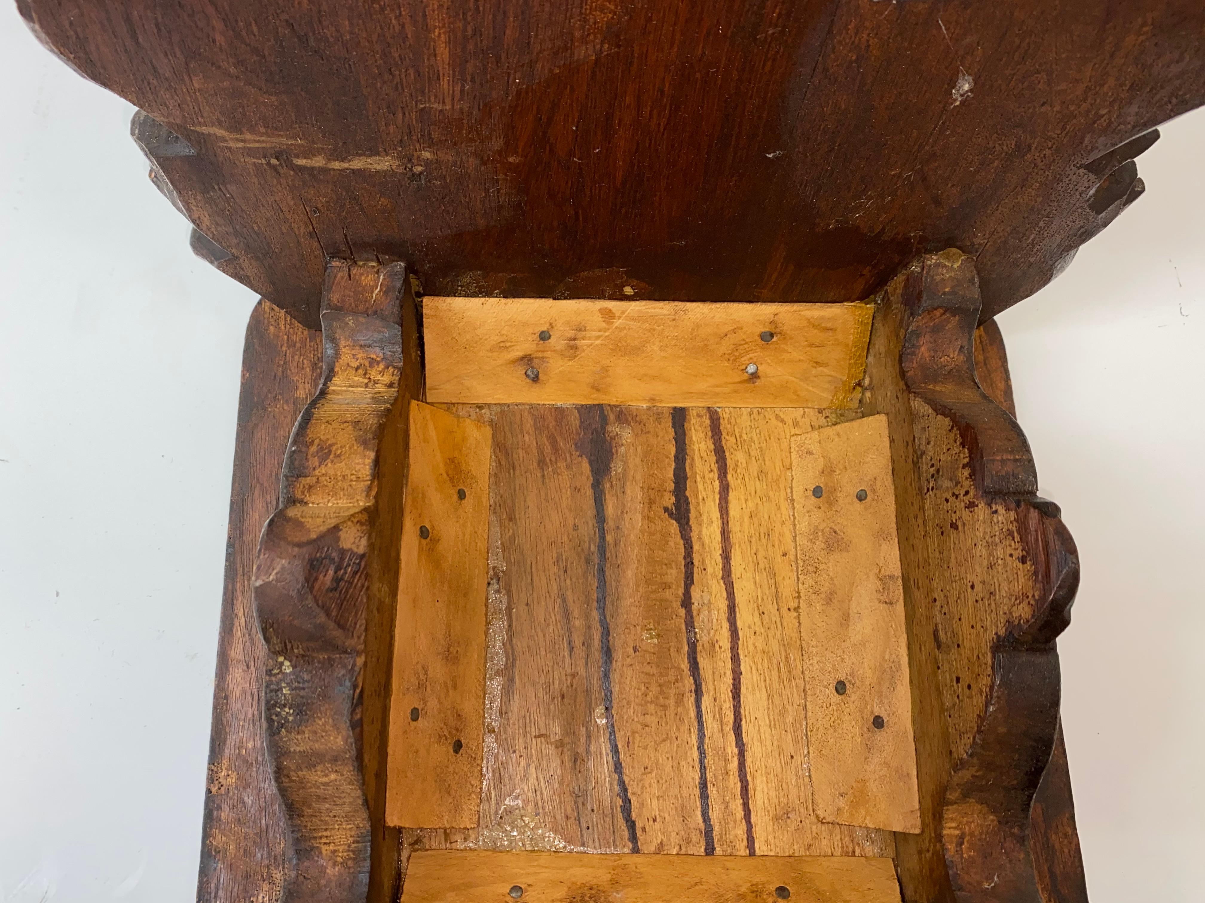 19th Century Carved Walnut Hall Chair 8