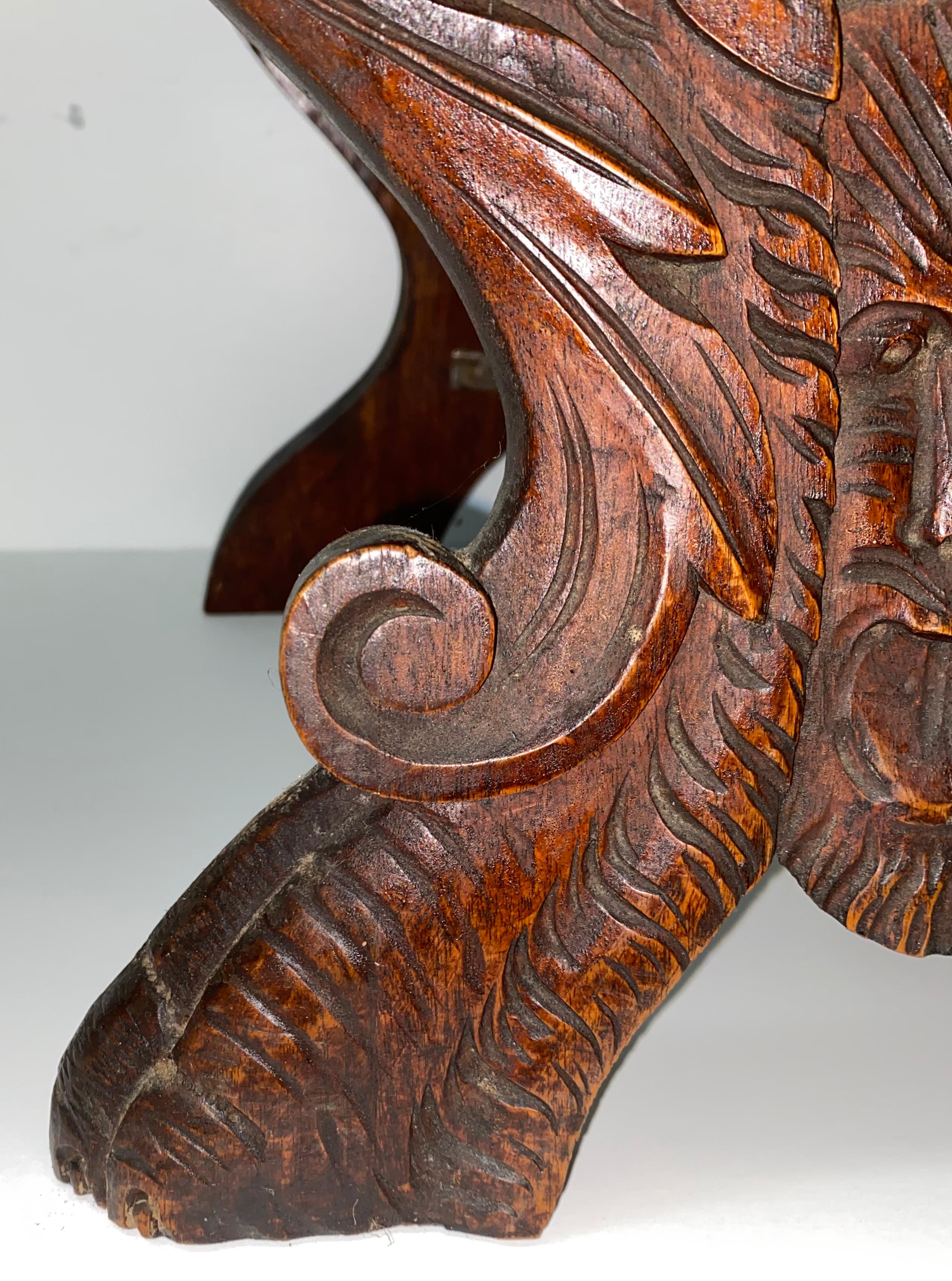 19th Century Carved Walnut Hall Chair 3