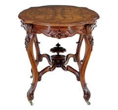 19th century carved walnut occasional table