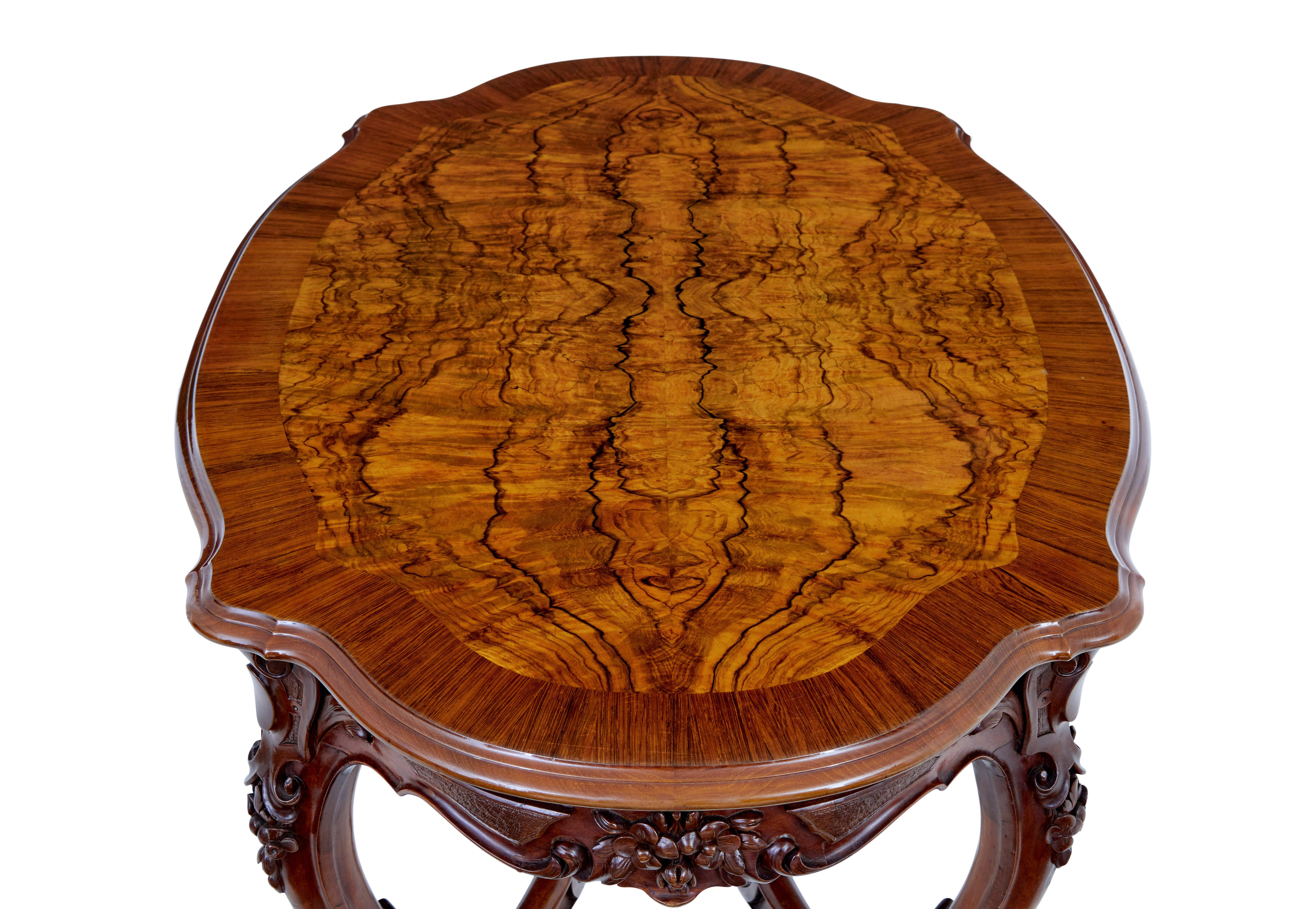 19th century carved walnut occasional table For Sale 1