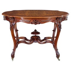 Antique 19th century carved walnut occasional table