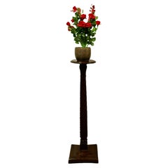 Antique 19th Century Carved Walnut Pedestal Torchere
