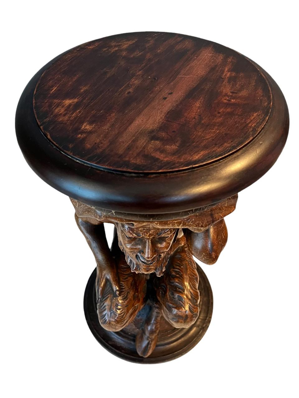 19th Century Carved Walnut Piano Stool, Black Forest  1