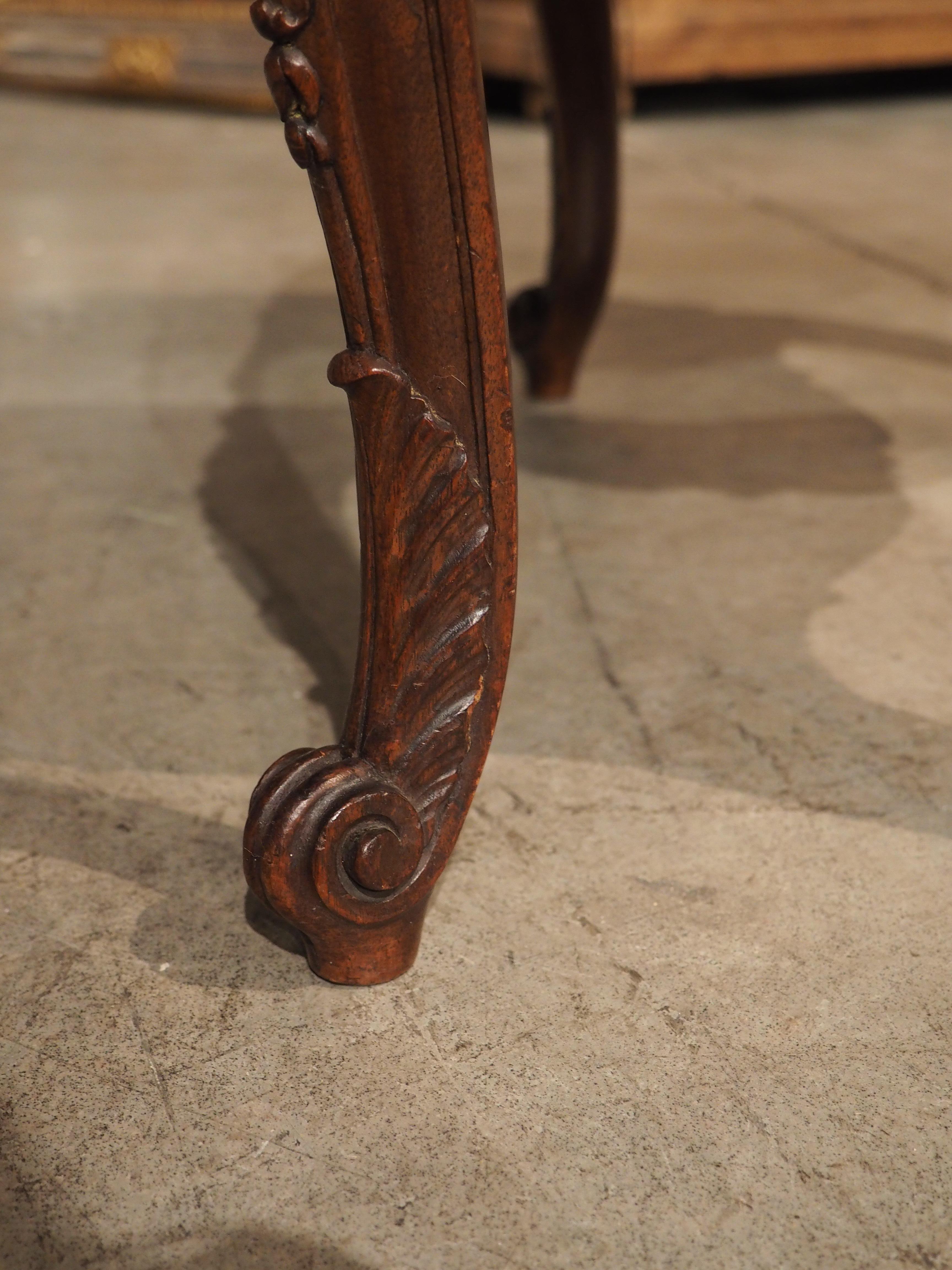 19th Century Carved Walnut Regence Style Tabouret from France For Sale 3