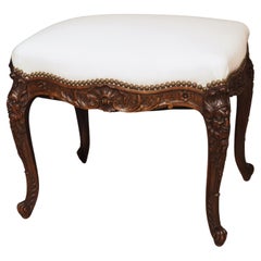 19th Century Carved Walnut Regence Style Tabouret from France