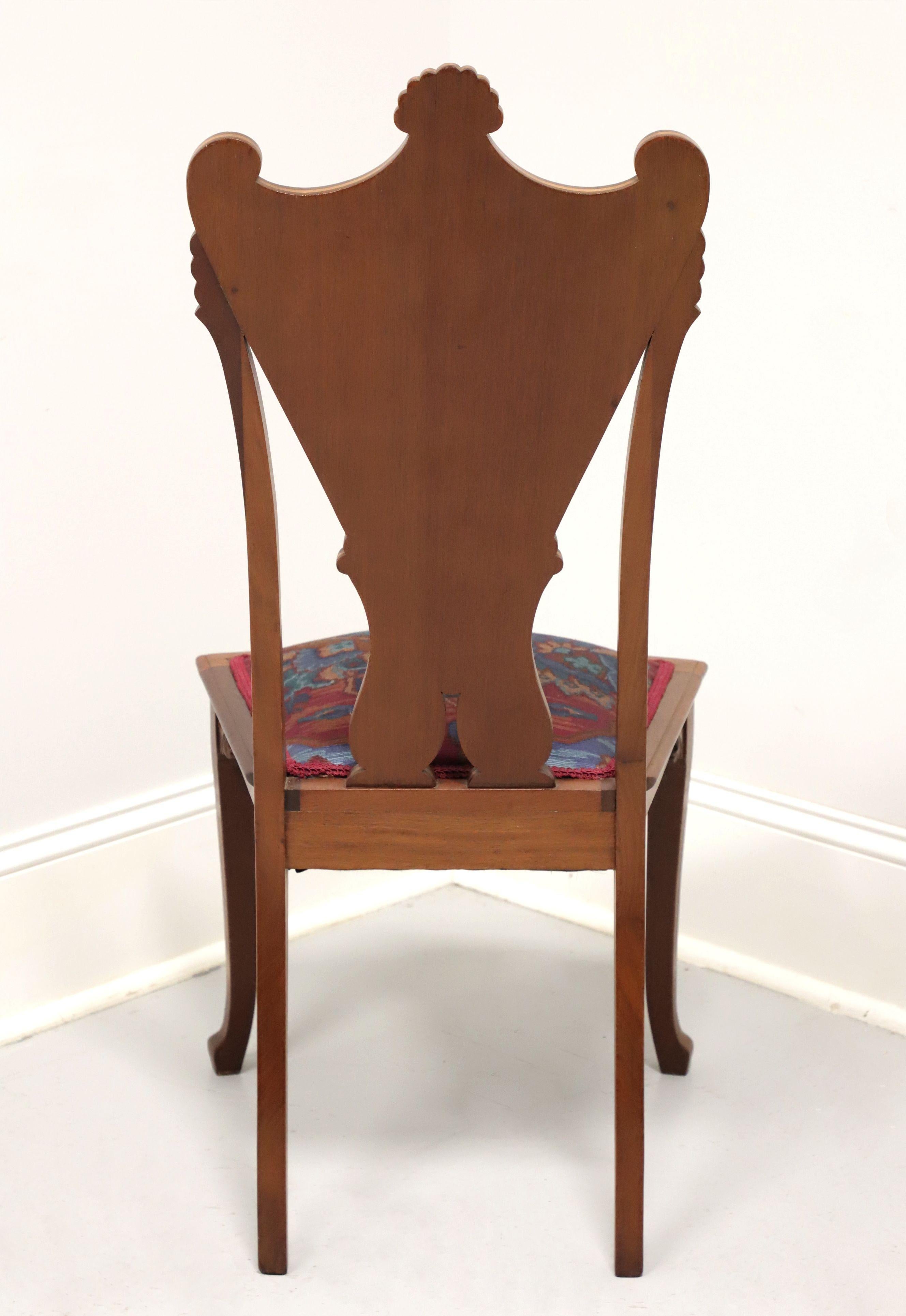 19th Century Carved Walnut Victorian Marquetry Chair with Mother of Pearl Inlay In Good Condition For Sale In Charlotte, NC