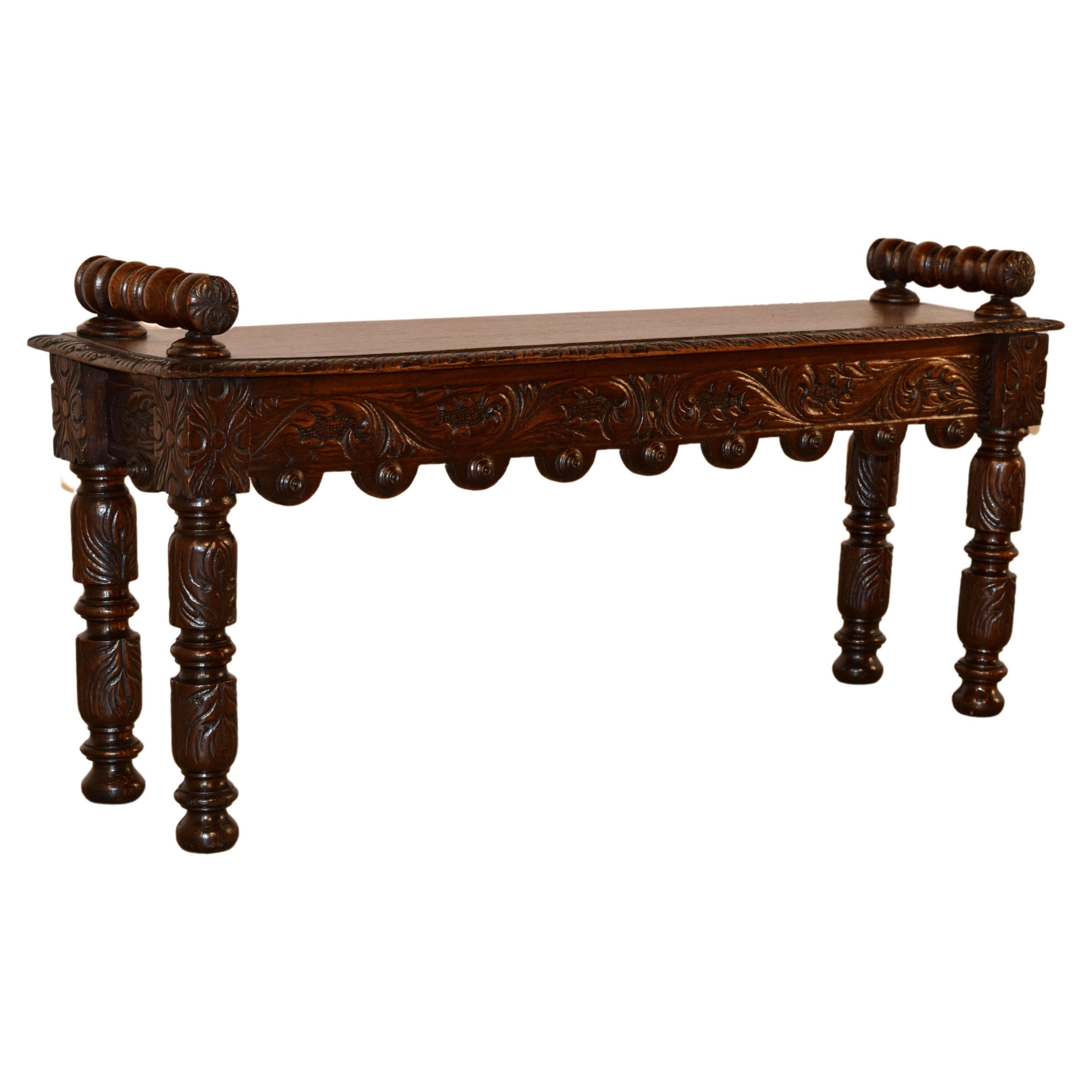 19th Century Carved Window Seat