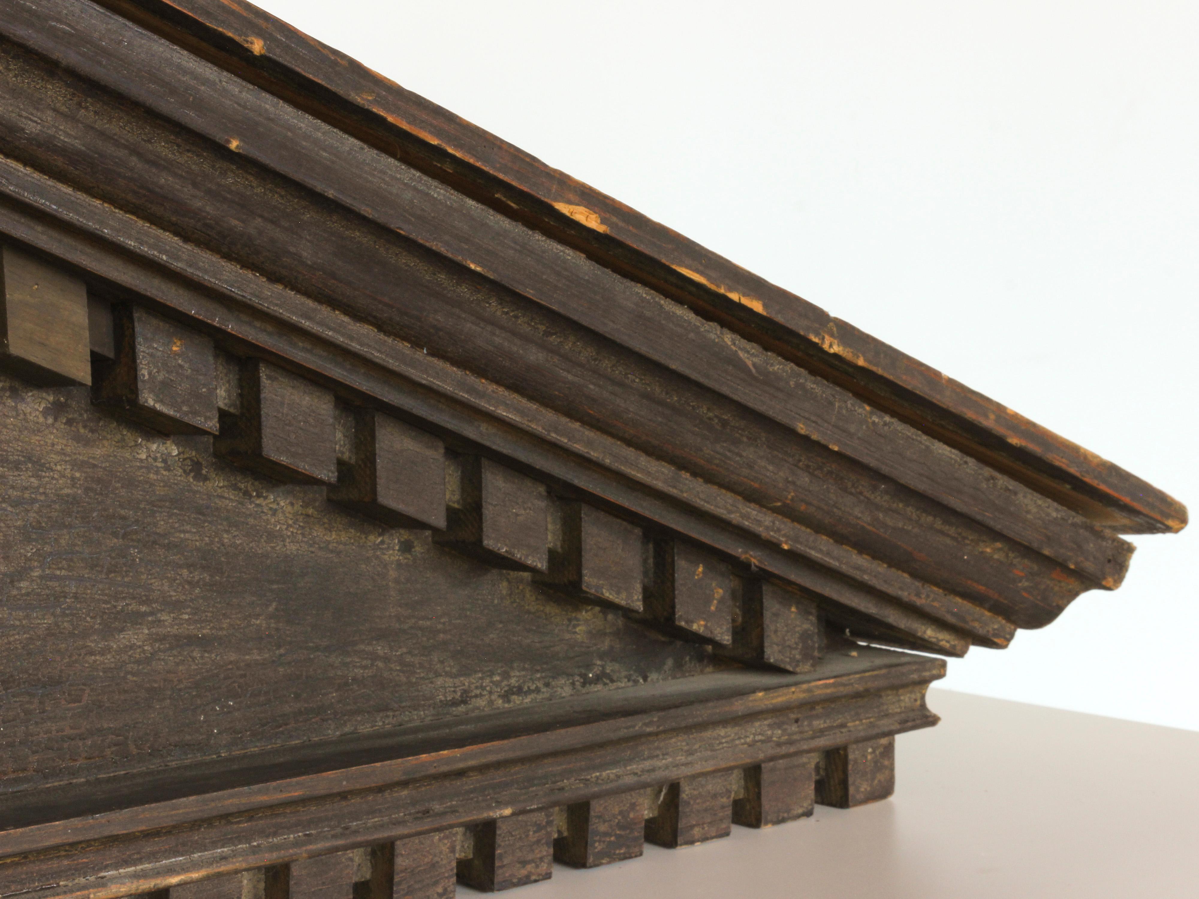 19th Century Carved Wood Architectural Pediment 6