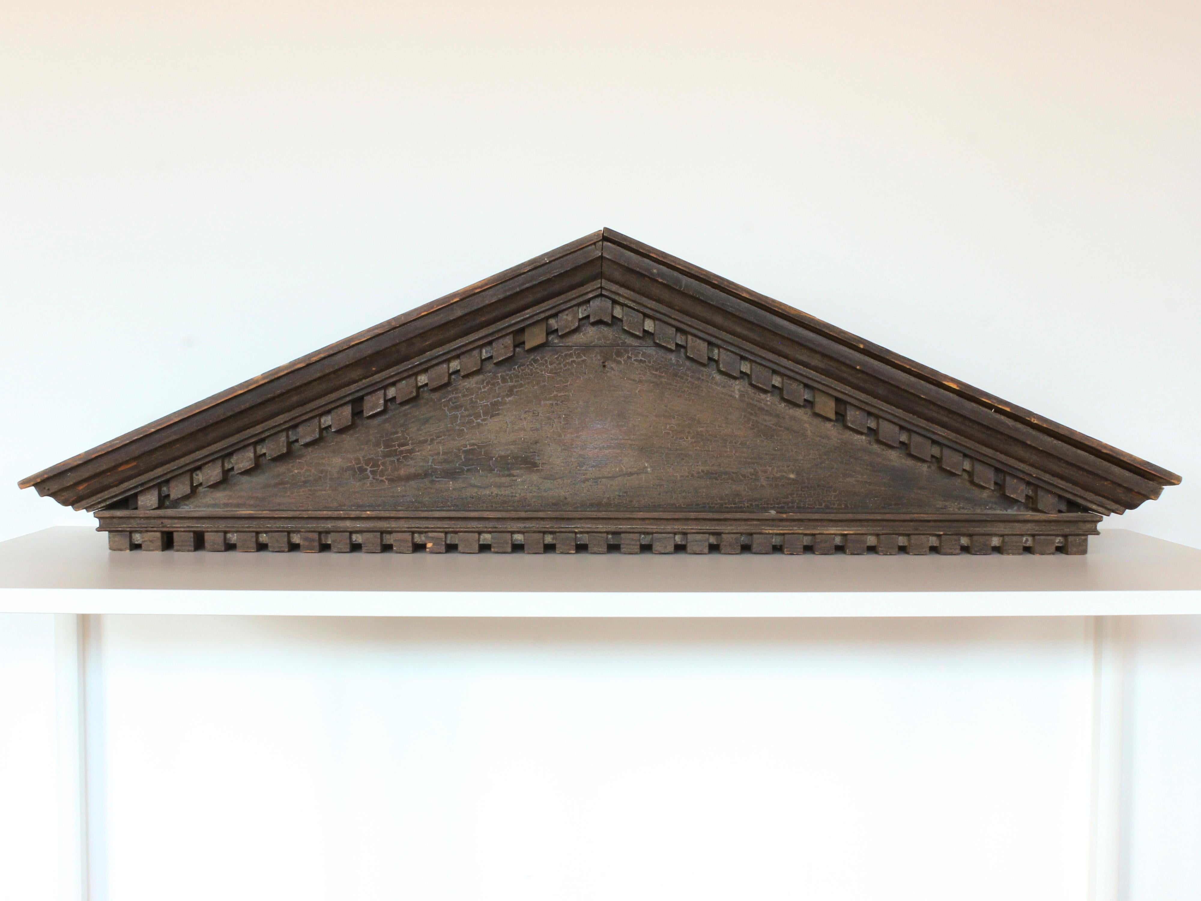 American Craftsman 19th Century Carved Wood Architectural Pediment