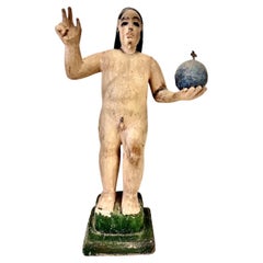 19th Century carved wood Christo figure.