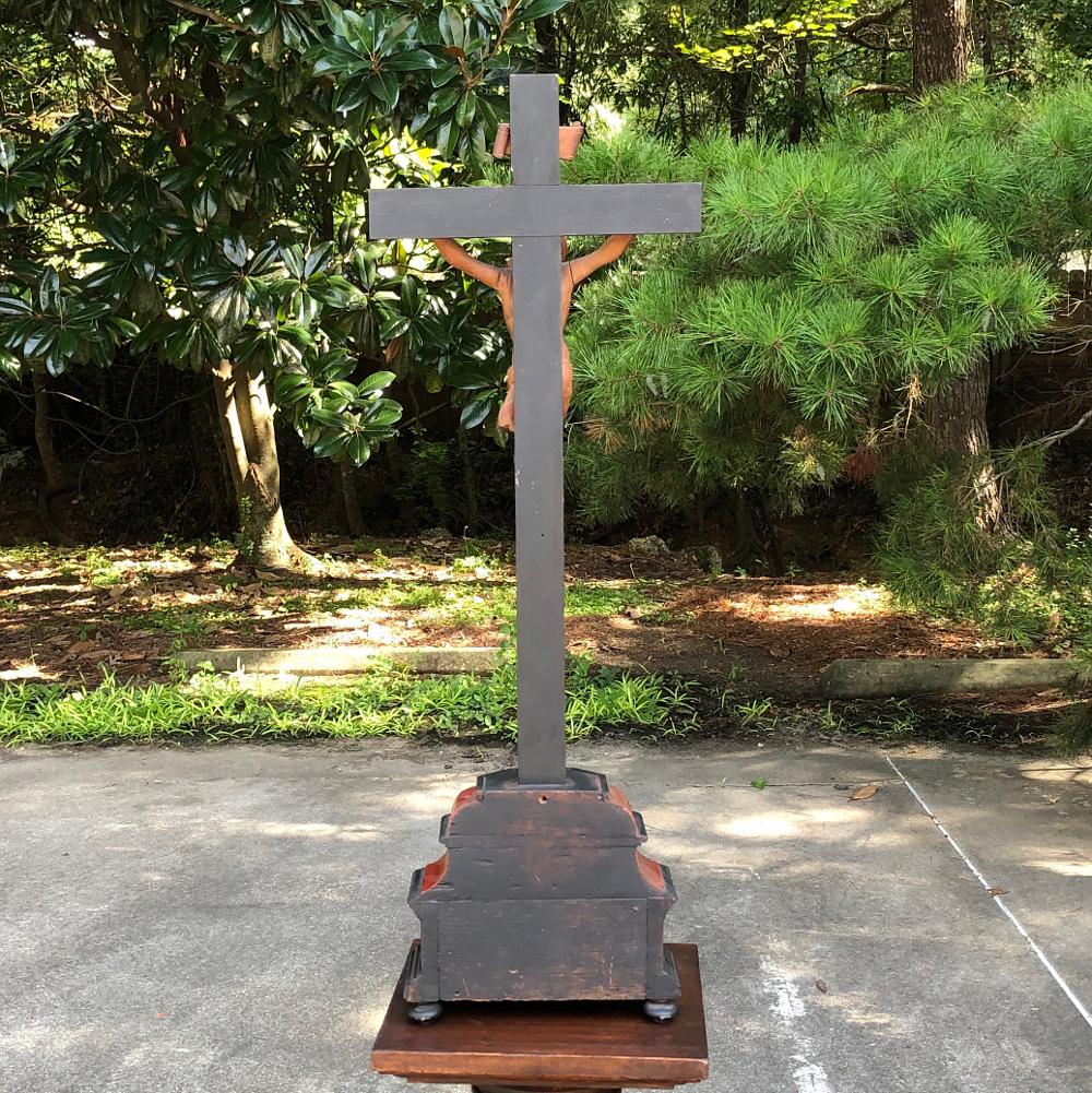 19th Century Carved Wood Crucifix For Sale 4