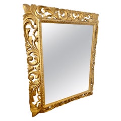 19th century carved wood gilt mirror
