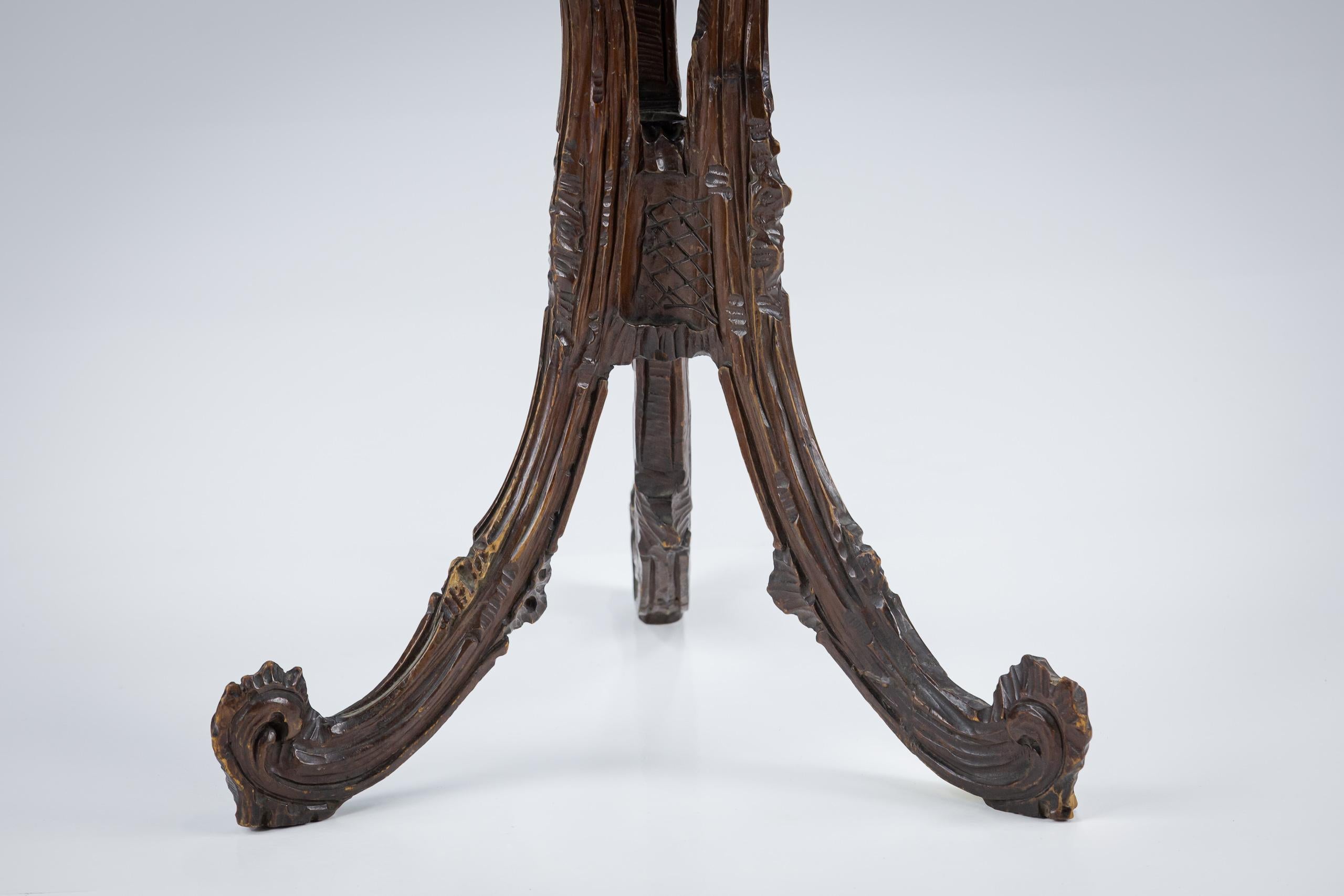 Italian 19th Century Carved Wood Grotto Table For Sale