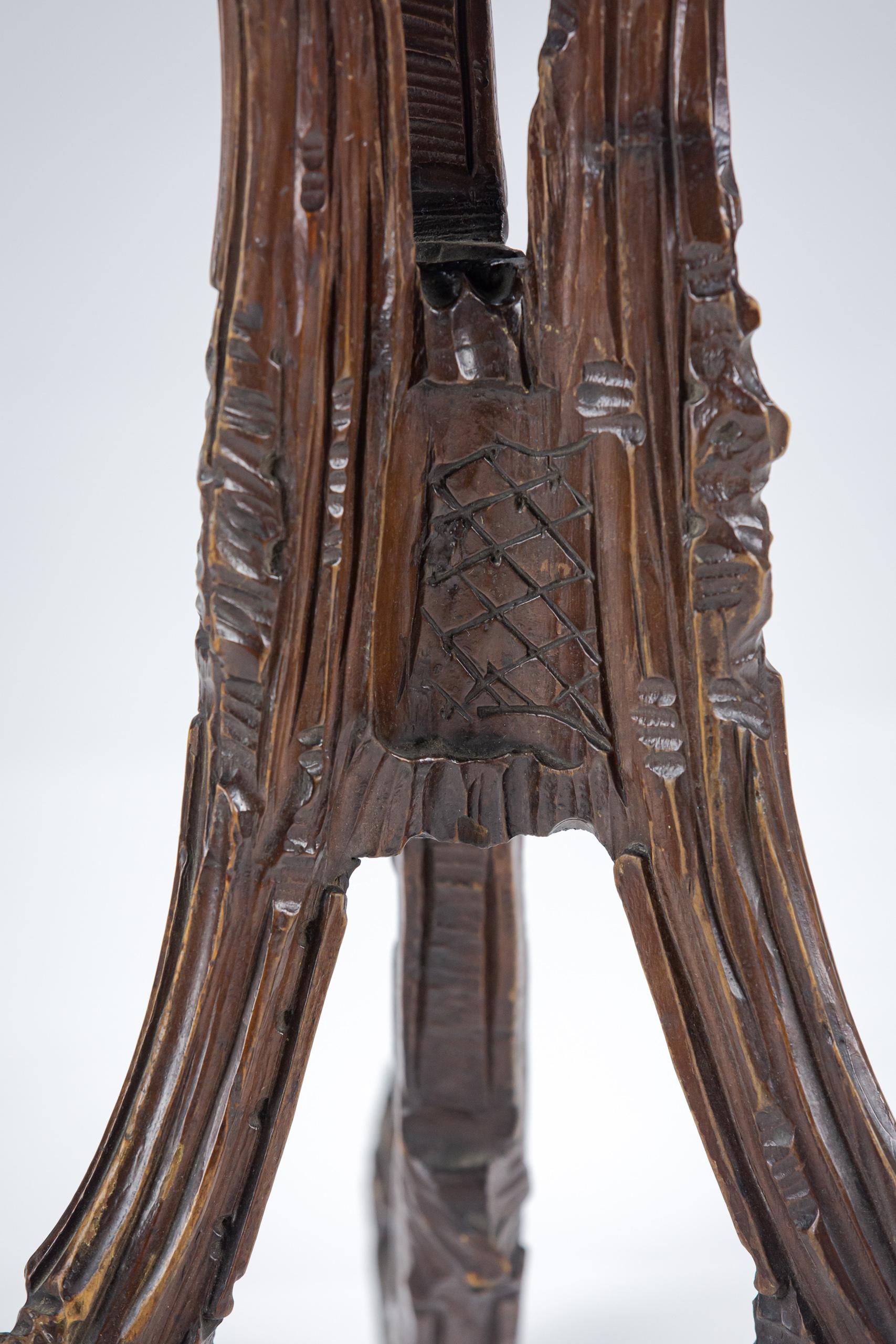 19th Century Carved Wood Grotto Table For Sale 2