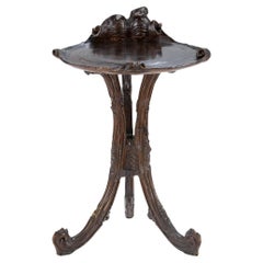 19th Century Carved Wood Grotto Table