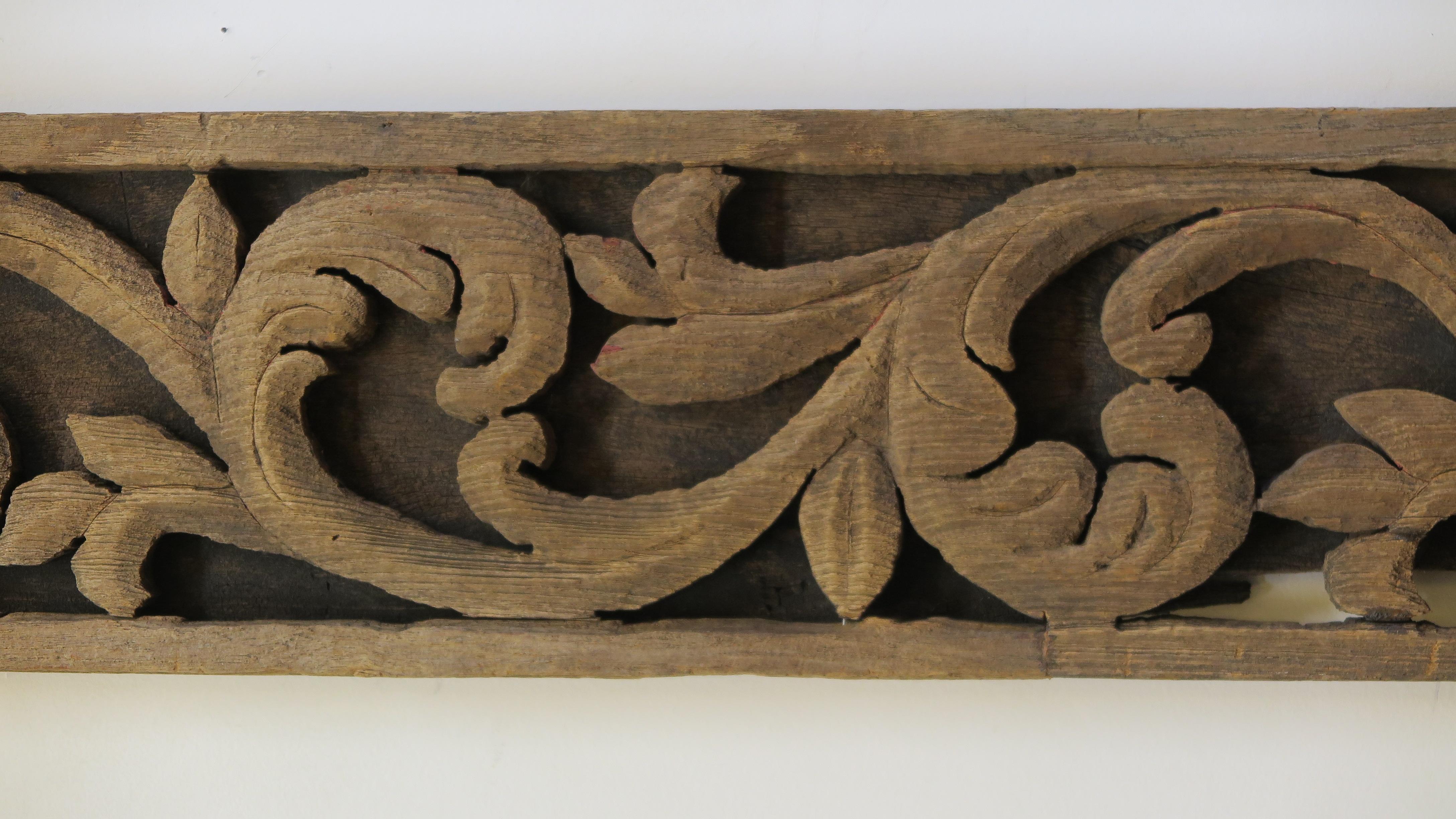 Thai 19th Century Carved Wood Panel For Sale