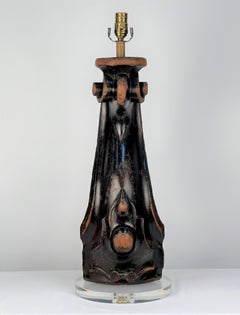 19. Jahrhundert geschnitzt Holz Klavierbein Tischlampe