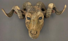 19th Century Carved Wood Ram Sculpture