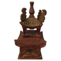 19th Century Carved Wood Tiered Temple or Pagoda