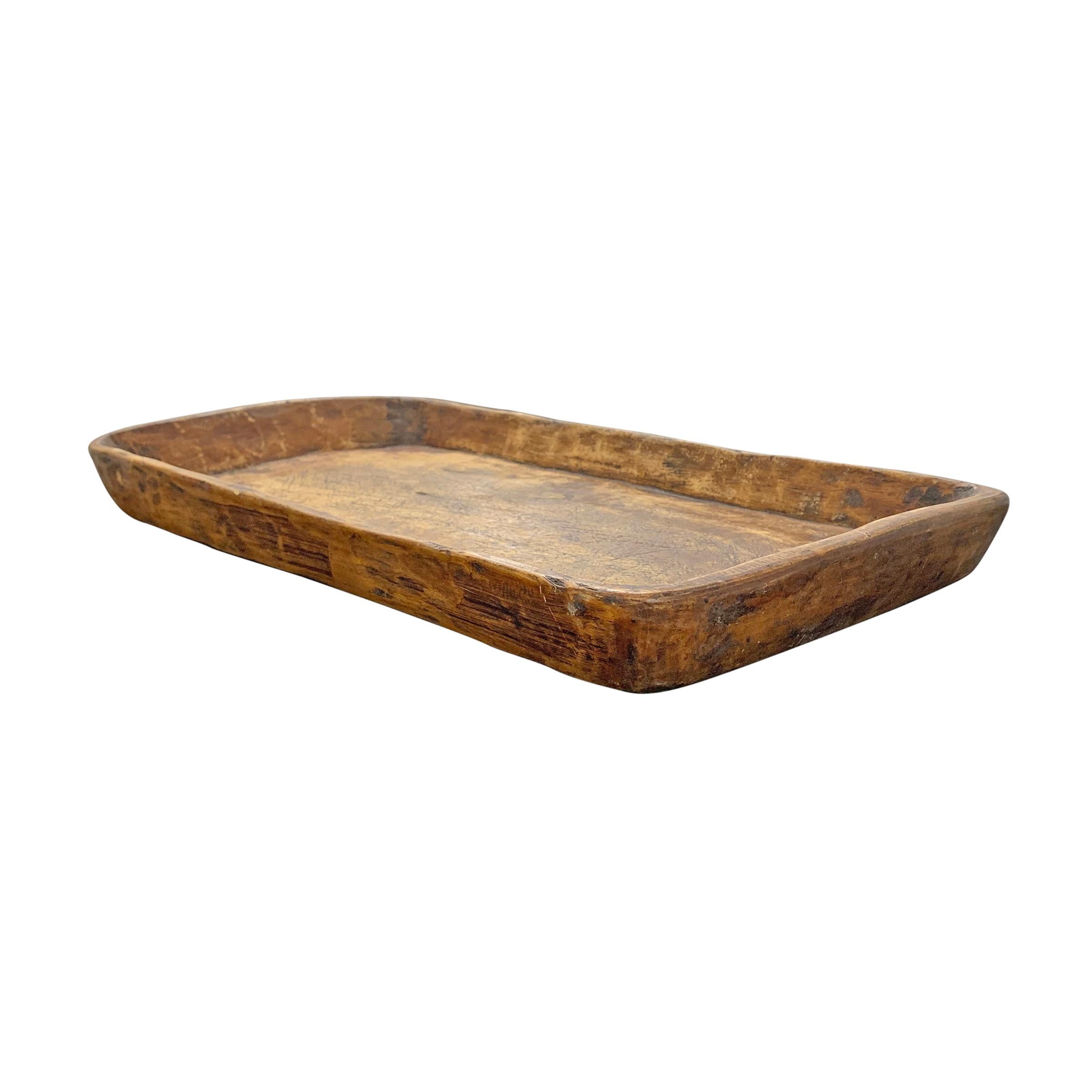 Rustic 19th Century Carved Wood Tray