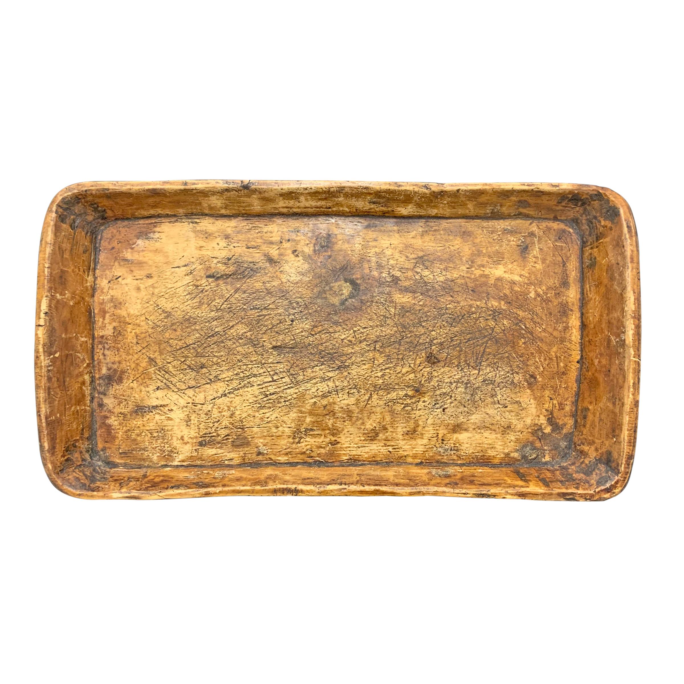 Hand-Carved 19th Century Carved Wood Tray