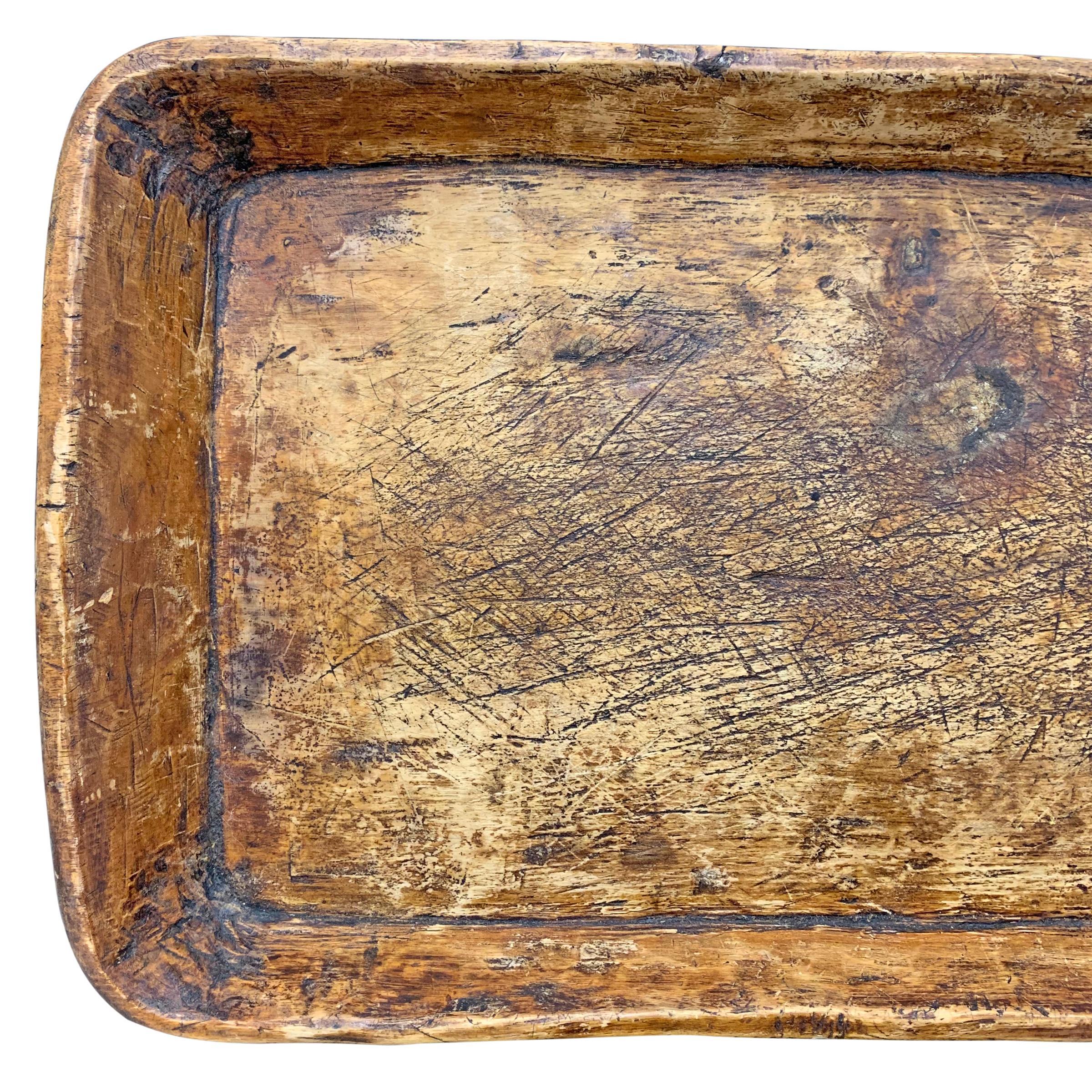 19th Century Carved Wood Tray In Good Condition In Chicago, IL