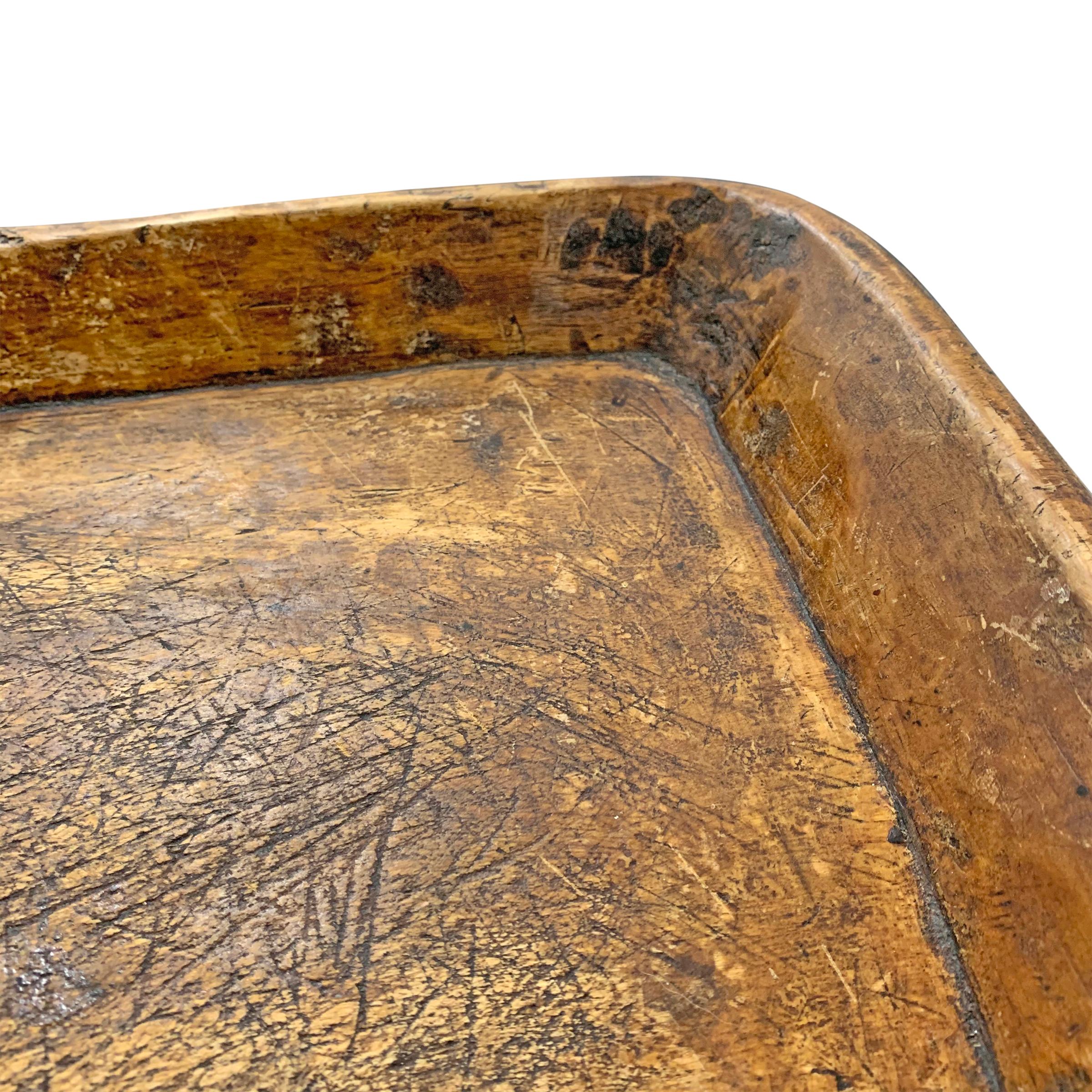 19th Century Carved Wood Tray 1