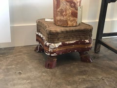 19th Century Carved Wood Trompe-L'oeil Ottoman