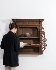 19th Century Carved Wood Wall Shelf, Antique Design from Belgium