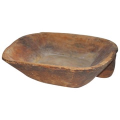 19th Century Carved Wooden Butter Bowl