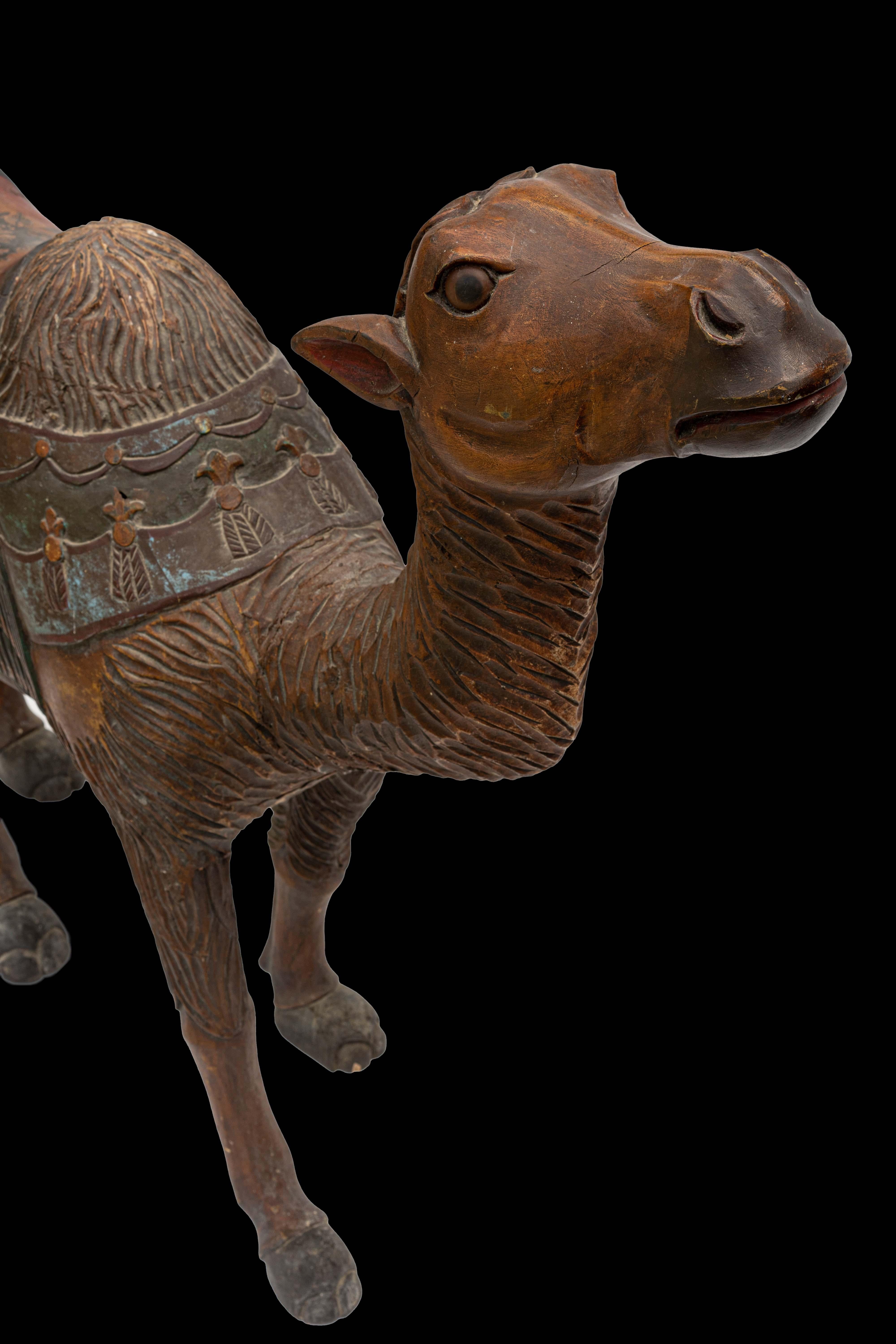 19th Century Carved Wooden Carousal Camel 2