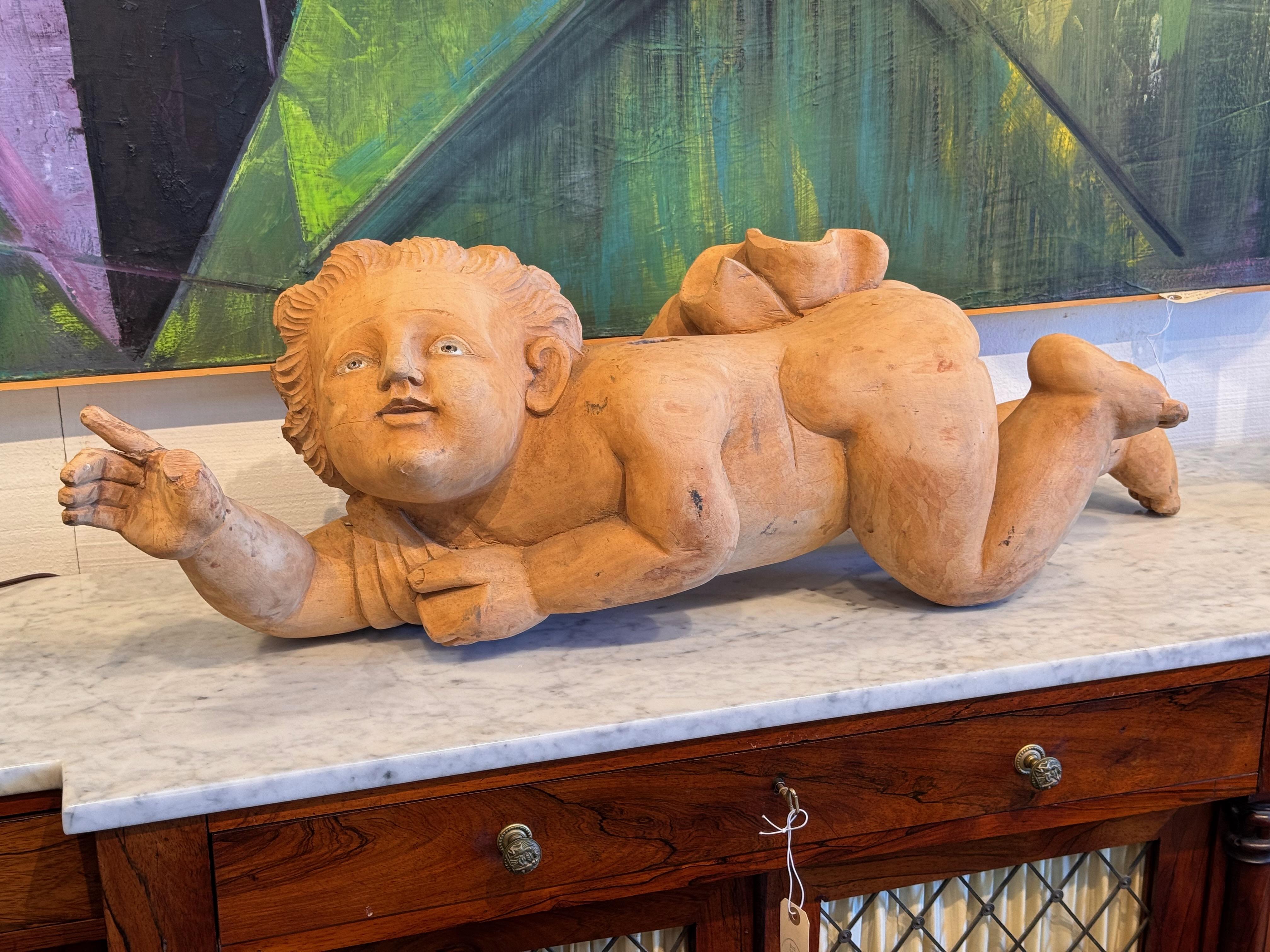 Italiano Figura in legno intagliato del XIX secolo in vendita