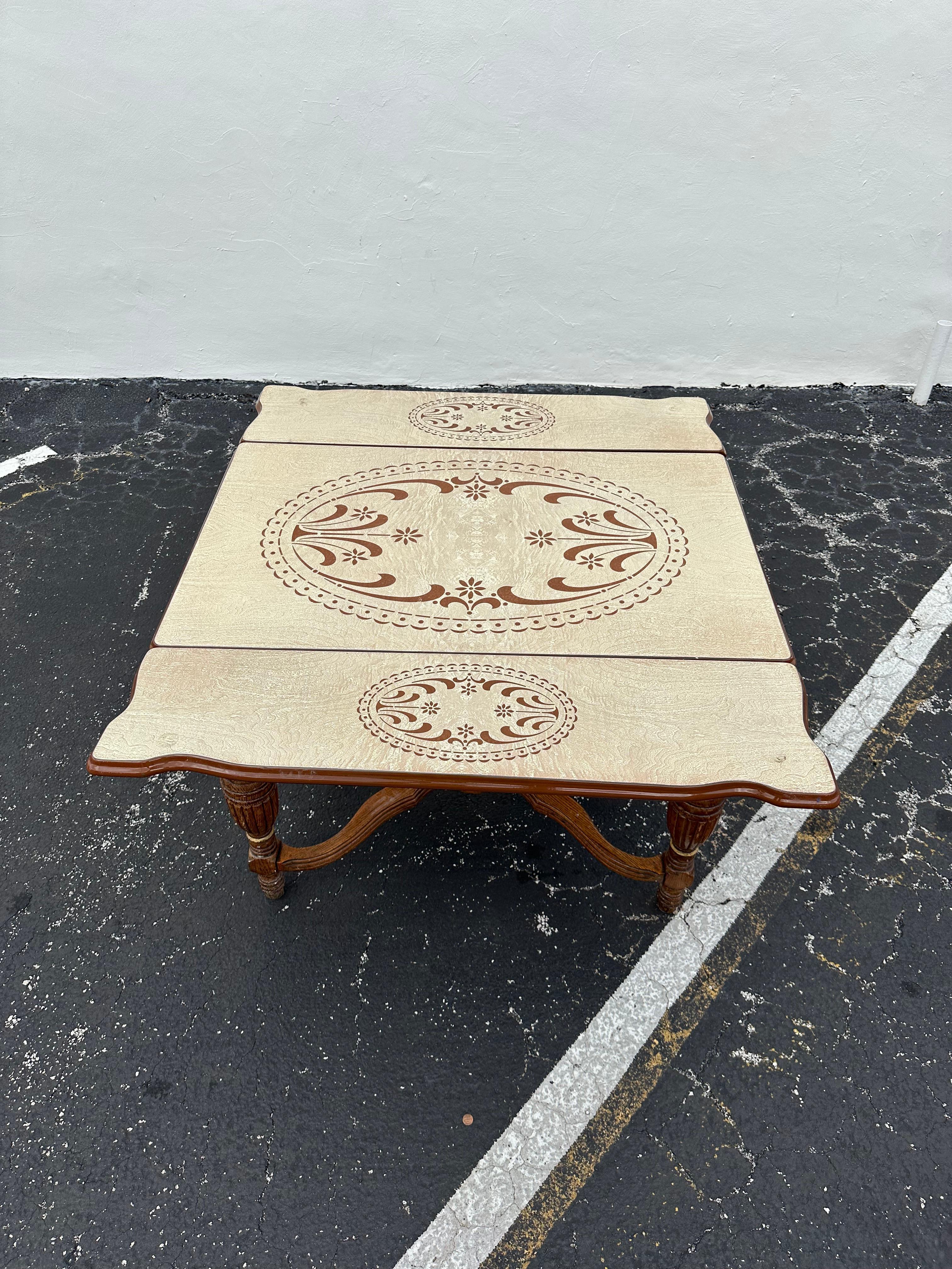 Mesa de Escritorio Extensible de Centro de Juegos de Madera de Acero Carvef del Siglo XIX en venta 6