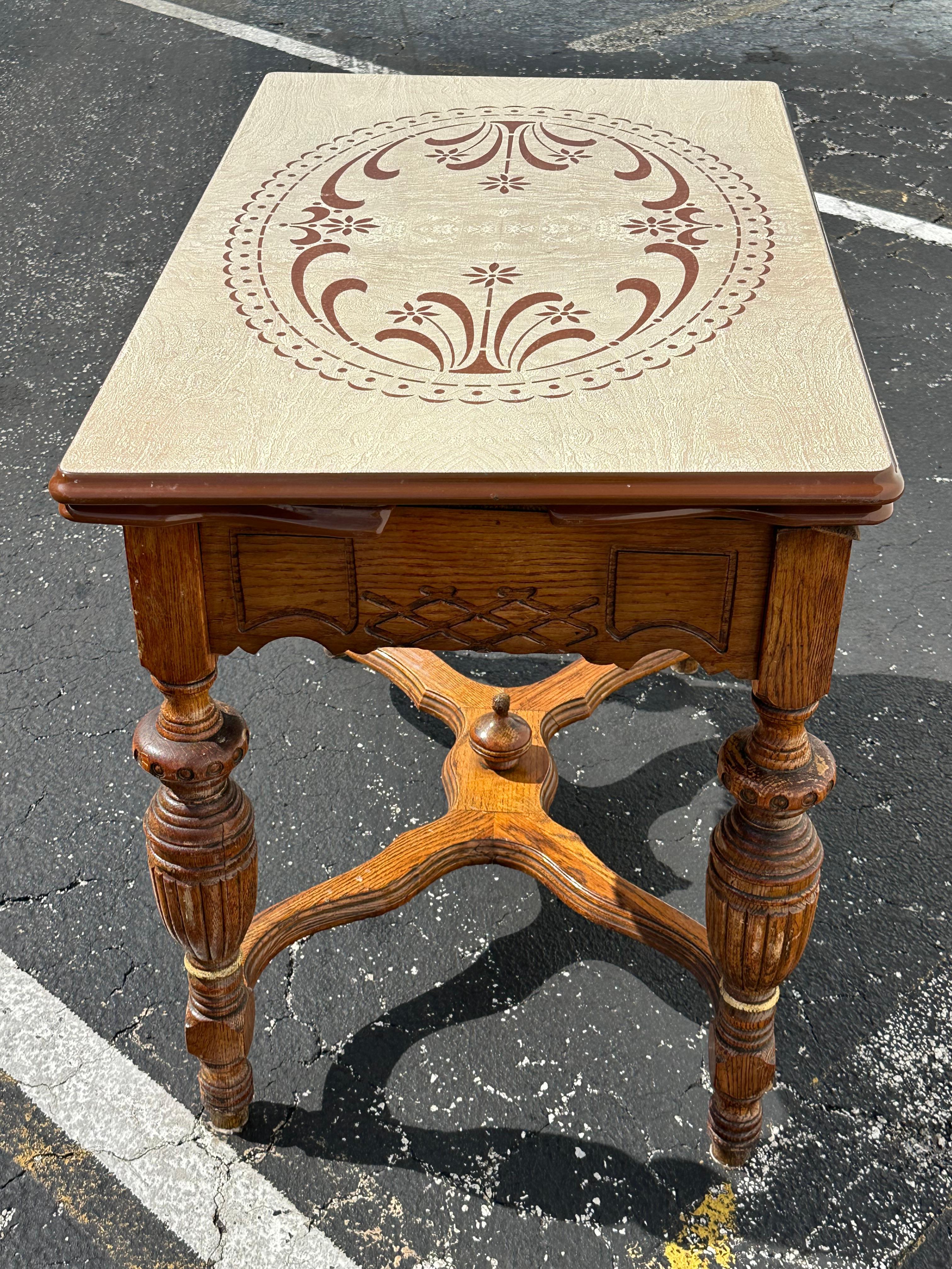 Mesa de Escritorio Extensible de Centro de Juegos de Madera de Acero Carvef del Siglo XIX en venta 1
