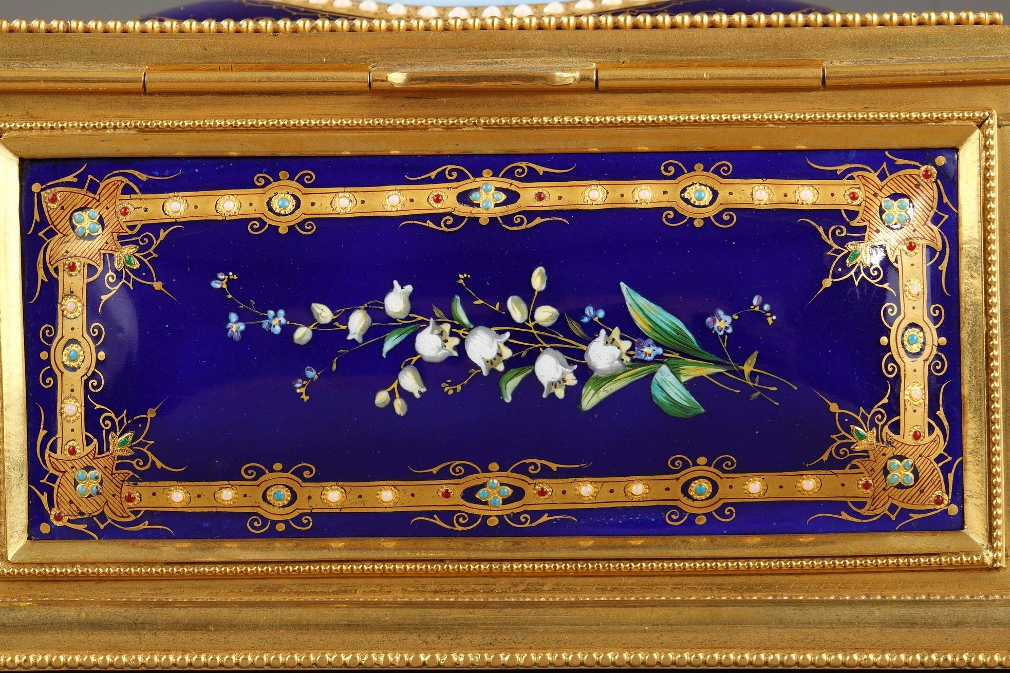 19th Century Casket in Enamel and Gilt Bronze Mount, Signed Tahan 5