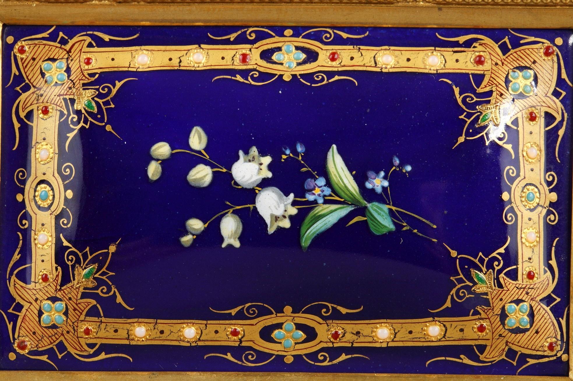 19th Century Casket in Enamel and Gilt Bronze Mount, Signed Tahan 2