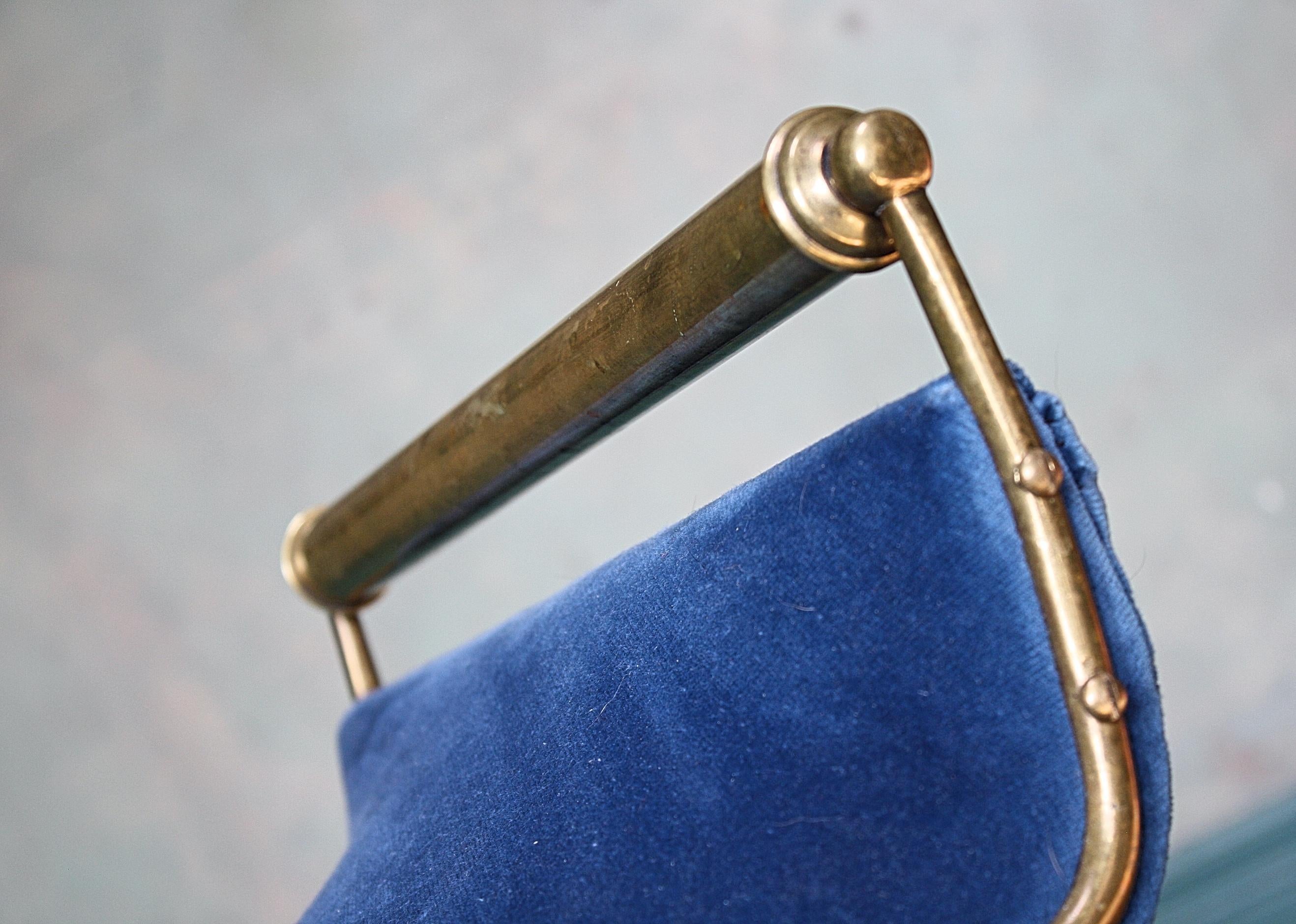 19th Century Cast and Tubular Brass Adjustable Velvet Music Cello Stool 2