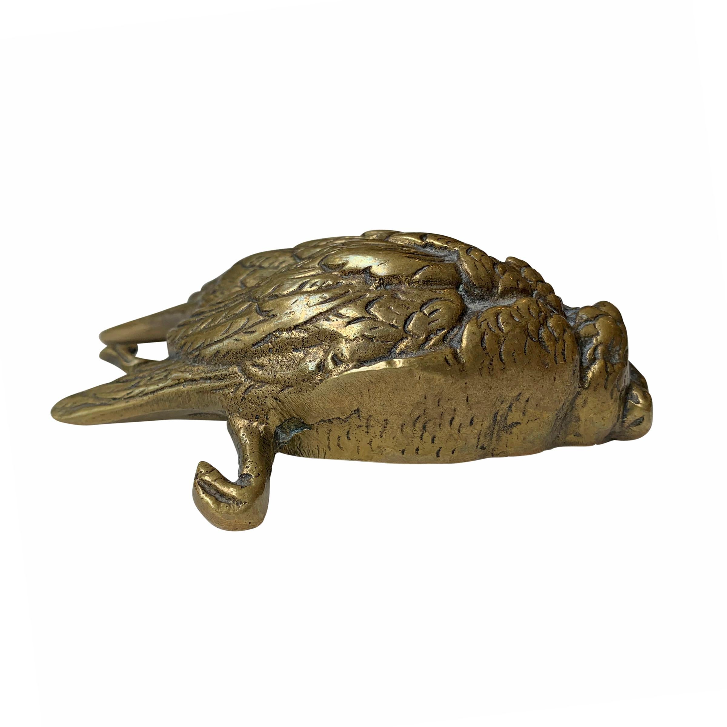 19th Century Cast Bronze Dead Sparrow In Good Condition In Chicago, IL