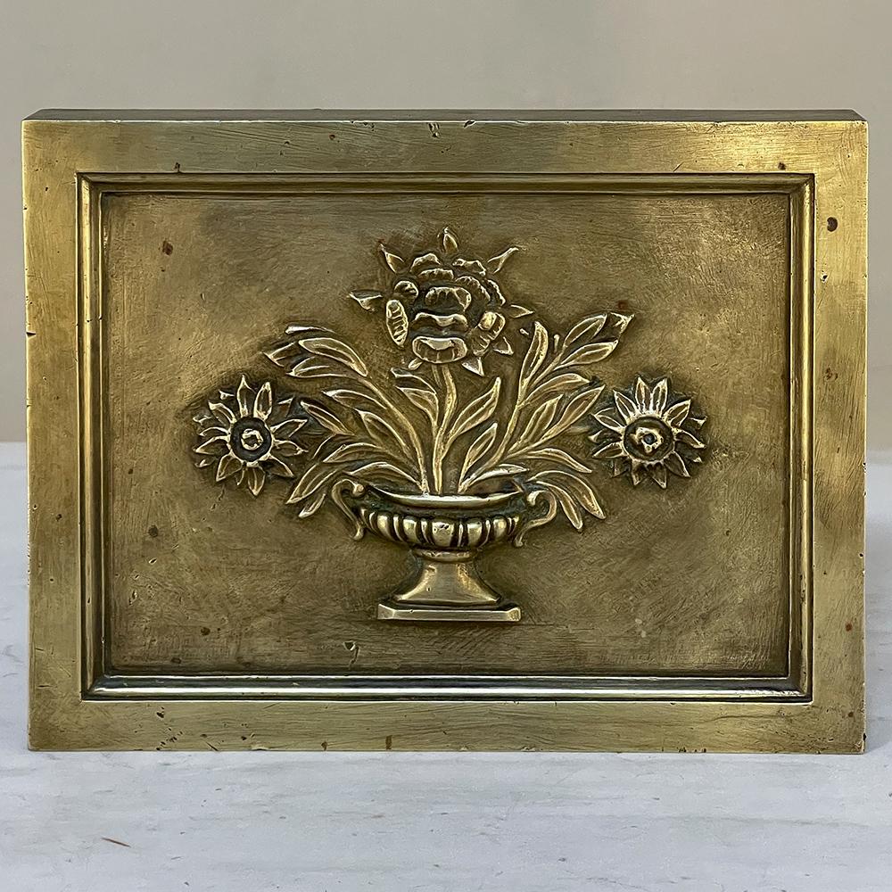 Neoclassical Revival 19th Century Cast Bronze Decorative Masonry Plaque For Sale