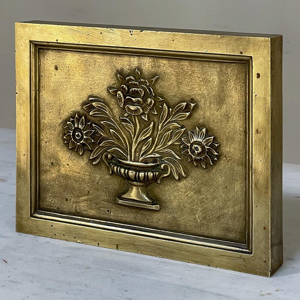 French 19th Century Cast Bronze Decorative Masonry Plaque For Sale