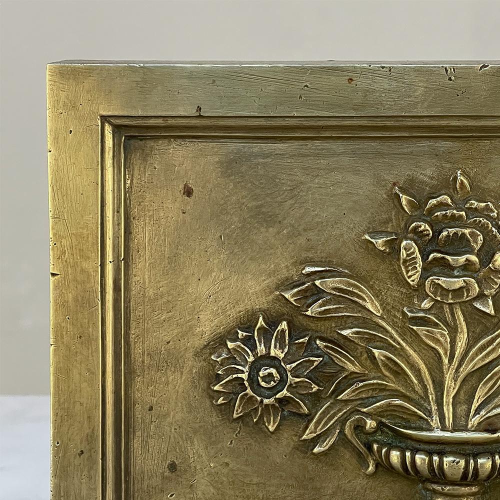 19th Century Cast Bronze Decorative Masonry Plaque In Good Condition For Sale In Dallas, TX
