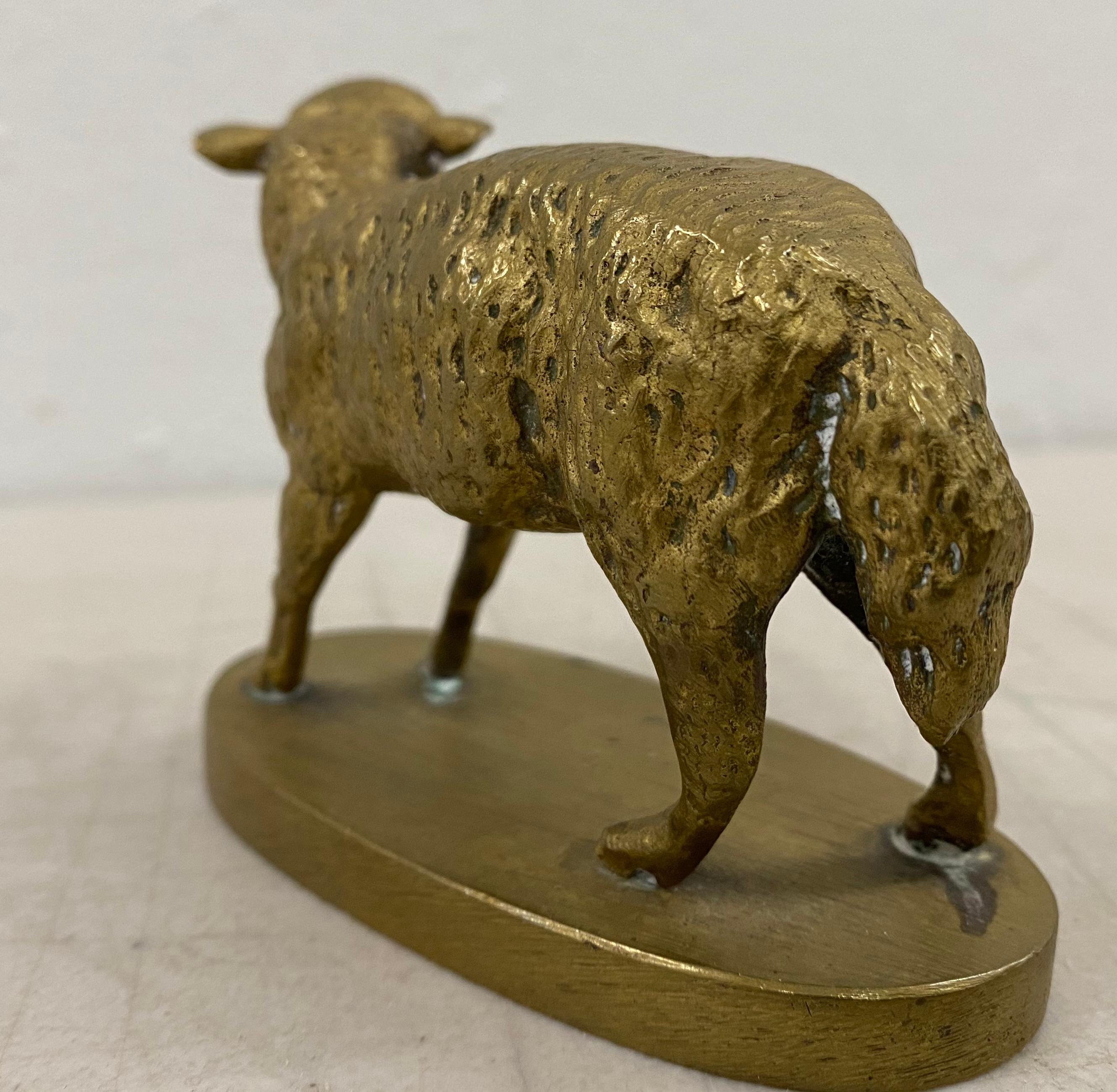 English 19th Century Cast Bronze Miniature Sheep