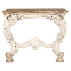 Antique 19th Century Cast Iron and Marble Console Table by James Yates